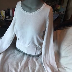 Calvin Klein Jeans White Sweater w Pockets